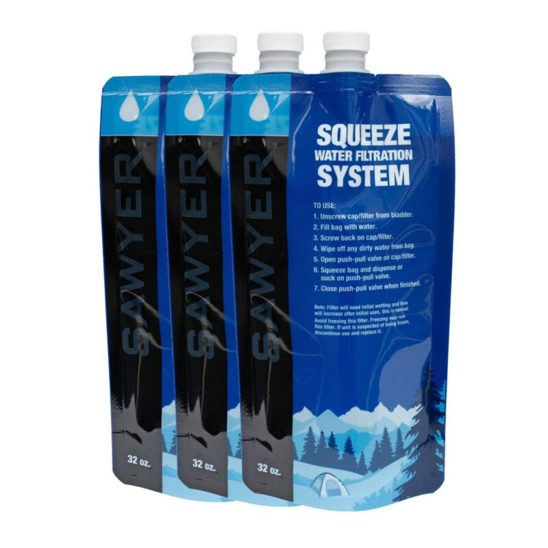 Sawyer klämflaska – Squeeze™ Water Filtration System, 1 liter (3-pack) 1